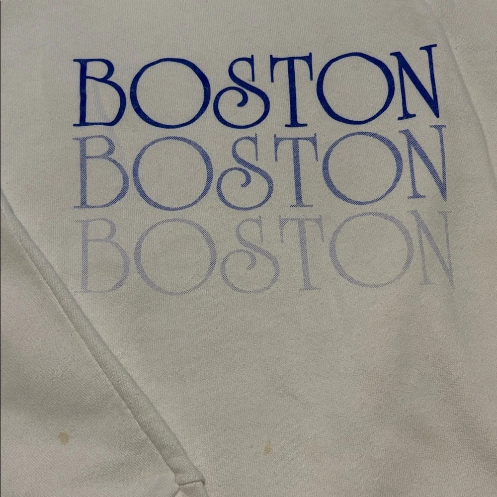Boston VINTAGE XL White Crewneck Sweatshirt